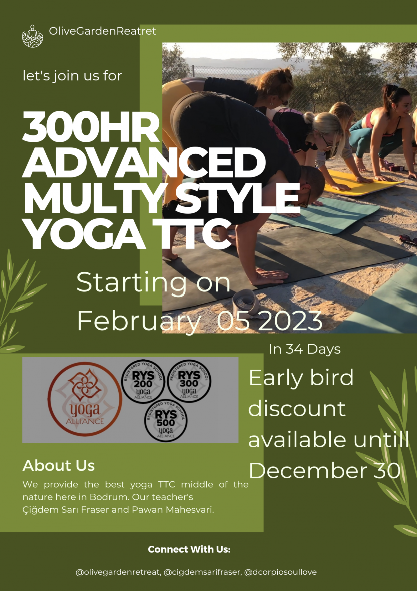 300 saat Multi Style Hatha-Vinyasa Yoga TTC Çiğdem Sarı Fraser