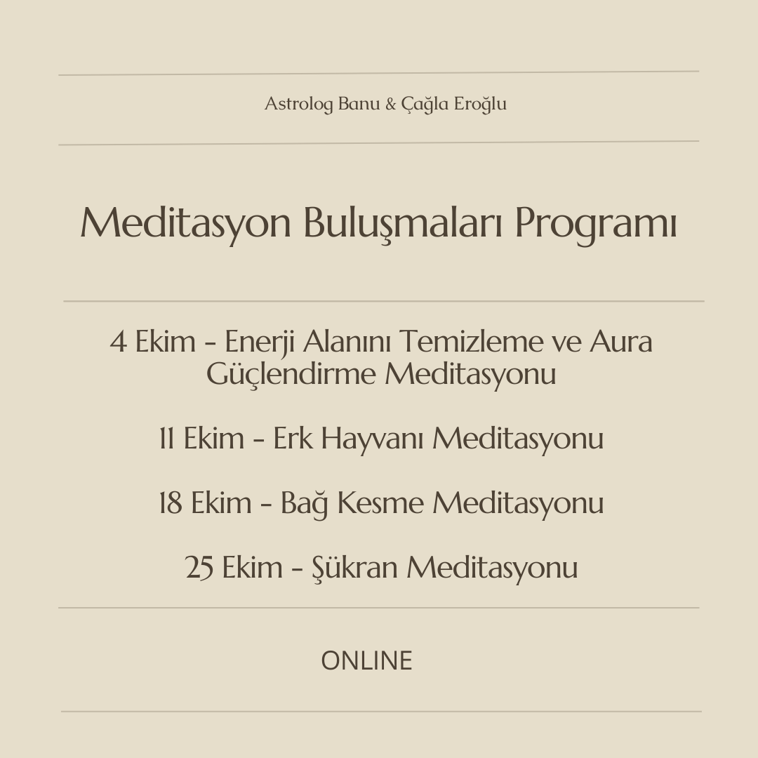 Çarşamba Meditasyon Buluşmaları Banu Uzunköprü