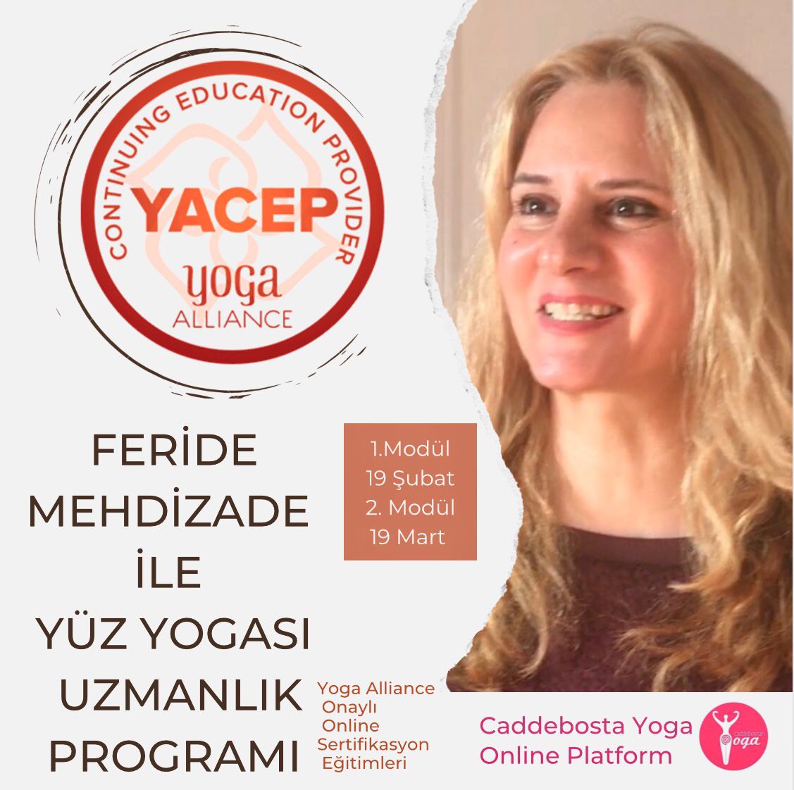 Feride Mehdizade ile Yoga Alliance Onaylı Online Yüz Yogası Sertifika Programı (Şubat-Mart dönemi)