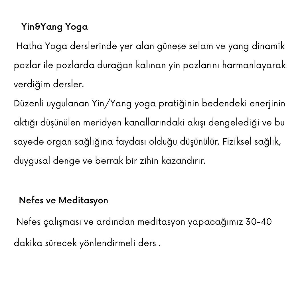 Ocak ayı Online Yoga dersleri Berna Ünlü