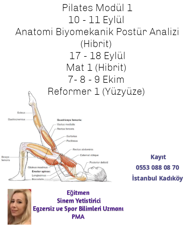 Pilates Mat Reformer Anatomi Biyomekanik Eğitmenlik Eğitimi